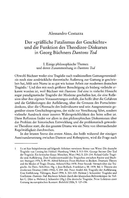 Der Â»grÃ¤ÃŸliche Fatalismus der GeschichteÂ« und die Funktion des ...