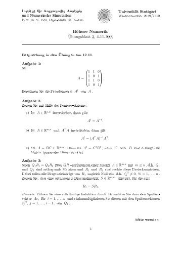 Blatt 3 - Institut fÃ¼r Angewandte Analysis und Numerische Simulation ...