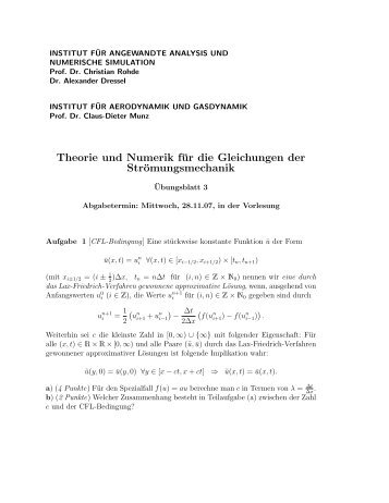 Ãbungsblatt 3 - Institut fÃ¼r Angewandte Analysis und Numerische ...