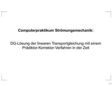 DG-LÃ¶sung der linearen Transportgleichung mit einem PrÃ¤diktor ...