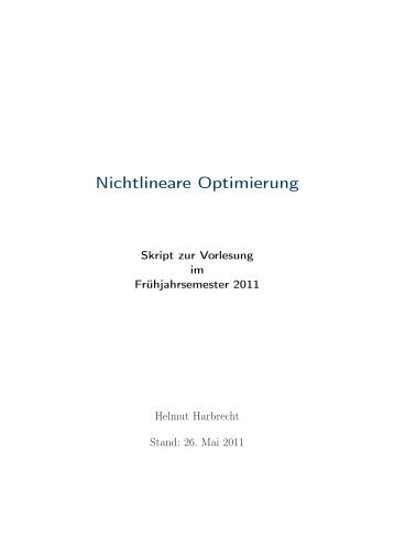 Nichtlineare Optimierung - Institut fÃ¼r Angewandte Analysis und ...