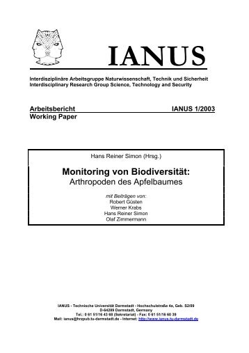Monitoring von BiodiversitÃ¤t: - IANUS - Technische UniversitÃ¤t ...