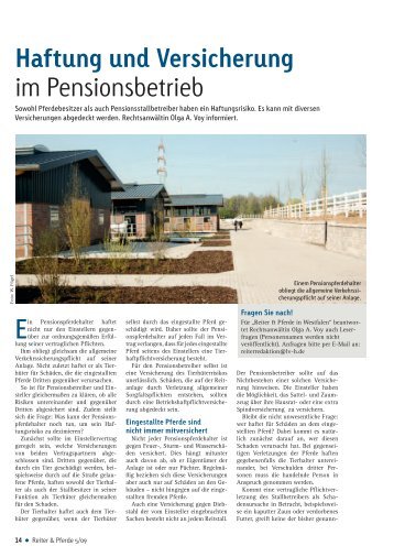 Haftung und Versicherung im Pensionsbetrieb - bolwindokters