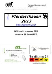 Programm Fohlenschau - Pferdezuchtgenossenschaft Aargau