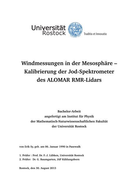 PDF-File - Leibniz-Institut für Atmosphärenphysik an der Universität ...