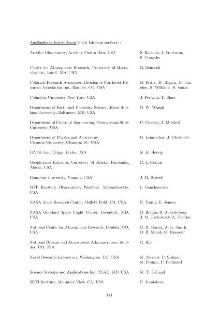 Institutsbericht 2010/2011 - Leibniz-Institut fÃ¼r AtmosphÃ¤renphysik ...