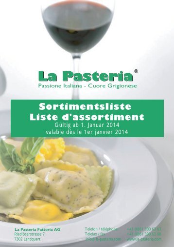 1 Titelseite 2013 Kopie - La-Pasteria in Landquart