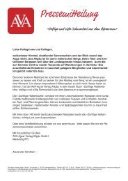 Komplette Pressemitteilung als PDF downloaden - AVA-Verlag