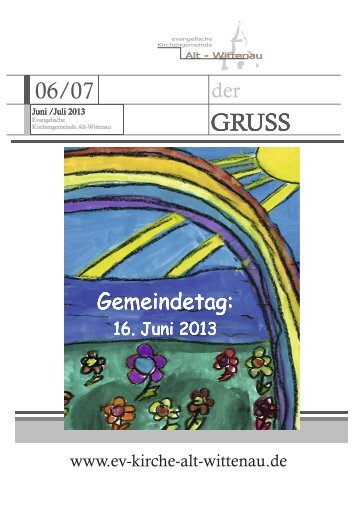 der GRUSS im Juni/Juli 2013 - Kirchengemeinde Alt-Wittenau