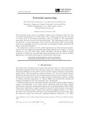 Potential sputtering - IAP/TU Wien - Technische Universität Wien