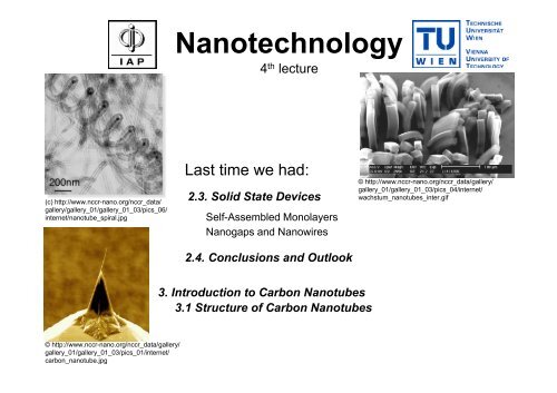 Nanotechnology - IAP/TU Wien