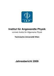 Institut für Angewandte Physik Jahresbericht 2009 - IAP/TU Wien ...