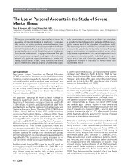 The Use of Personal Accounts in the Study of Severe Mental Illness