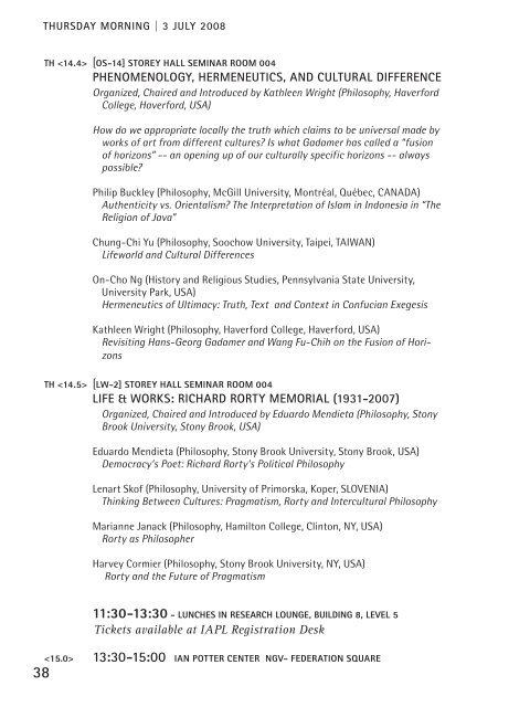 Program - The International Association for Philosophy and Literature