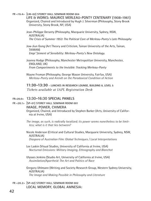 Program - The International Association for Philosophy and Literature
