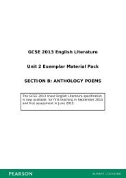GCSE 2013 English Literature Unit 2 Exemplar Material ... - Edexcel
