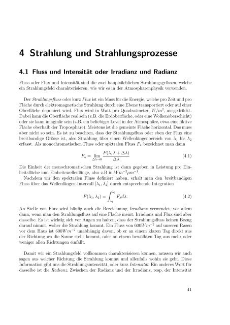 4 Strahlung und Strahlungsprozesse