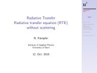 Radiative Transfer Radiative transfer equation (RTE) - IAP ...