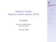 Radiative Transfer Radiative transfer equation (RTE) - IAP ...