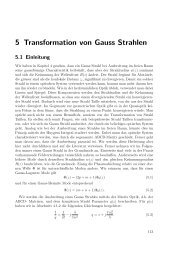 Kapitel 5: Transformation von Gauss Strahlen