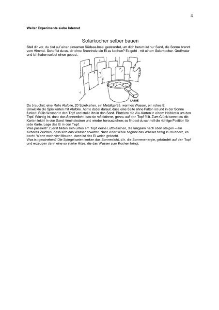 EXP MNK 3-4: 17. Experimente zu Solarenergie, Windkraft ...