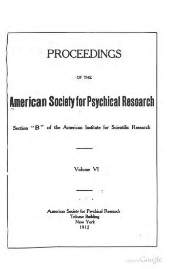 ASPR Proceedings V6: 1912 - Iapsop.com