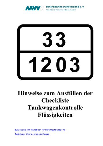 1. Allgemeines zum AusfÃ¼llen von Checklisten - MWV