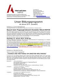 Unser Bildungsprogramm - Arbeit und Leben (DGB/VHS) Hochtaunus