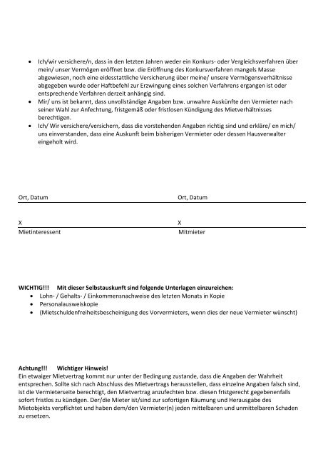 Formular Mieter- selbstauskunft (PDF, 92kb) - Gerl Immobilien