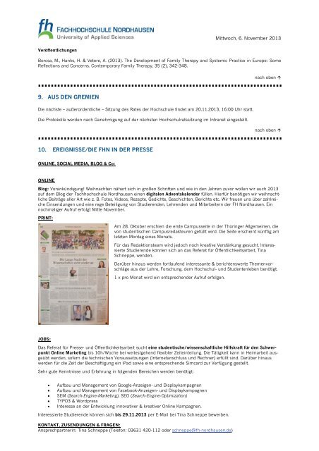 Newsletter FHN Nr - Fachhochschule Nordhausen