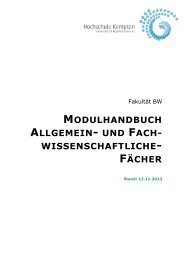 Modulhandbuch AW/FW-FÃ¤cher - Hochschule Kempten