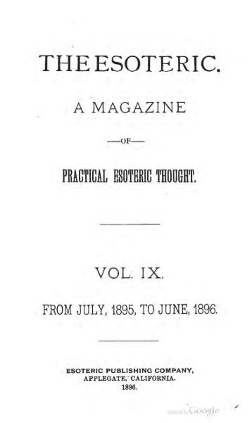 Esoteric V9: July 1895 - Iapsop.com