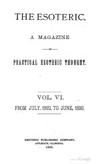 Esoteric V6: July 1892 - Iapsop.com