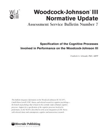 Woodcock-Johnson® III Normative Update - Assessment