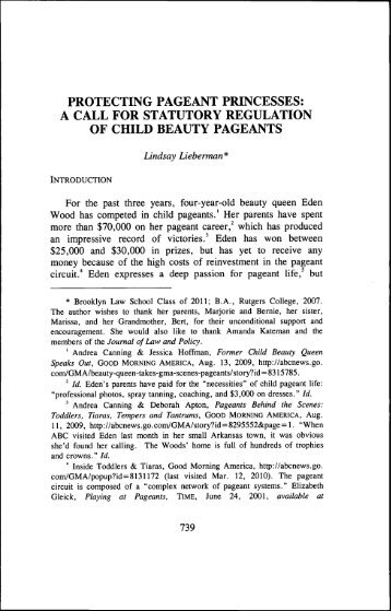 PROTECTING PAGEANT PRINCESSES: A ... - EBSCO Publishing