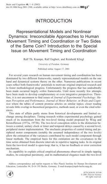 Introduction to the special issue on movement timing and coordination