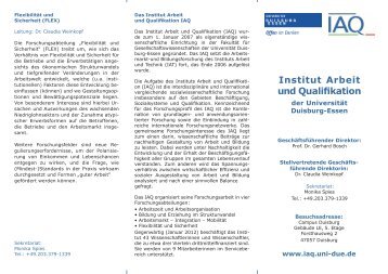 IAQ-Flyer - Institut Arbeit und Qualifikation
