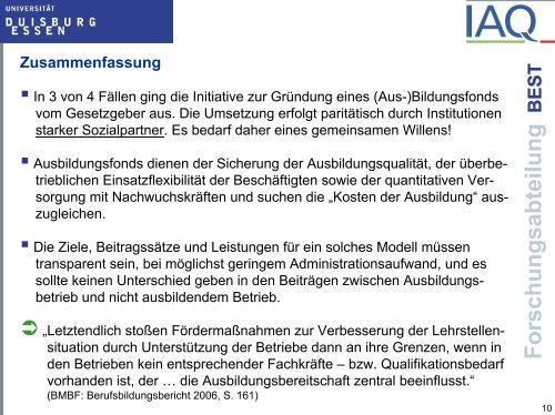 Forschungsabteilung - Institut Arbeit und Qualifikation - an der ...