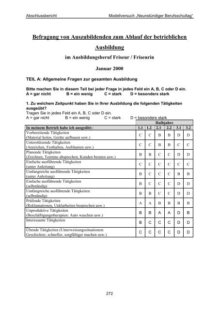 Neunstündiger Berufsschultag - Institut Arbeit und Qualifikation