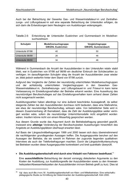 Neunstündiger Berufsschultag - Institut Arbeit und Qualifikation