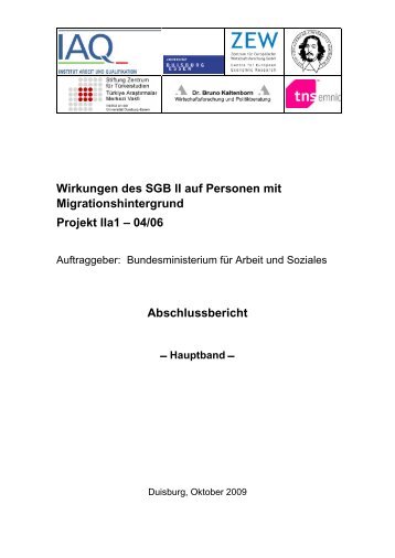 Wirkungen des SGB II auf Personen mit Migrationshintergrund ...