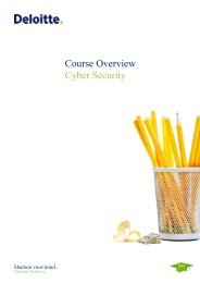 Course Overview Cyber Security - Deloitte