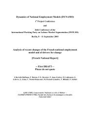 Dynamics of National Employment Models (DYNAMO) Analysis of ...