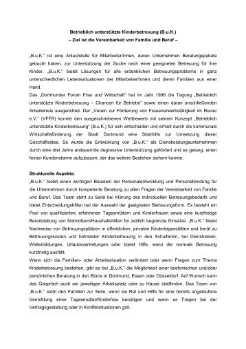 Betrieblich unterstützte Kinderbetreuung (B.u.K.) – Ziel ist die ...