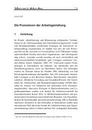 Die Promotoren der Arbeitsgestaltung - Institut Arbeit und Qualifikation