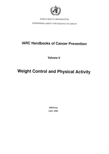 IARC Handbooks of Cancer Prevention