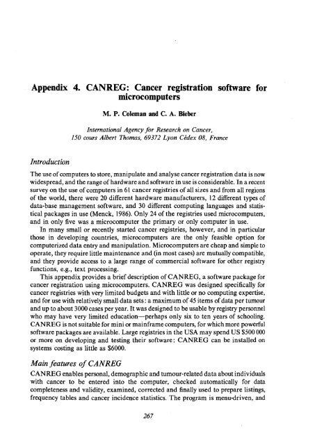 Cancer Registration: Principles and Methods - IARC