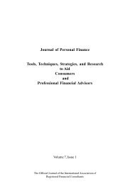 Journal of Personal Finance Tools, Techniques, Strategies ... - iarfc