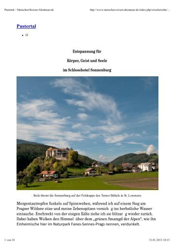 kompletten Artikel als PDF anschauen - Hotel Schloss Sonnenburg