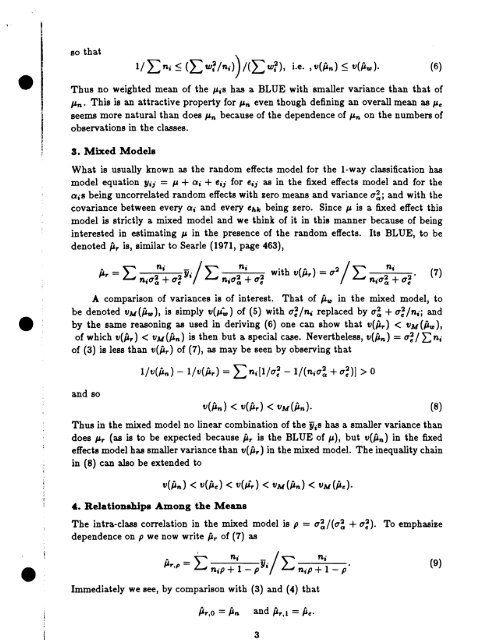 On Means Estmated fran Preprint Nr. 58 - Cornell University